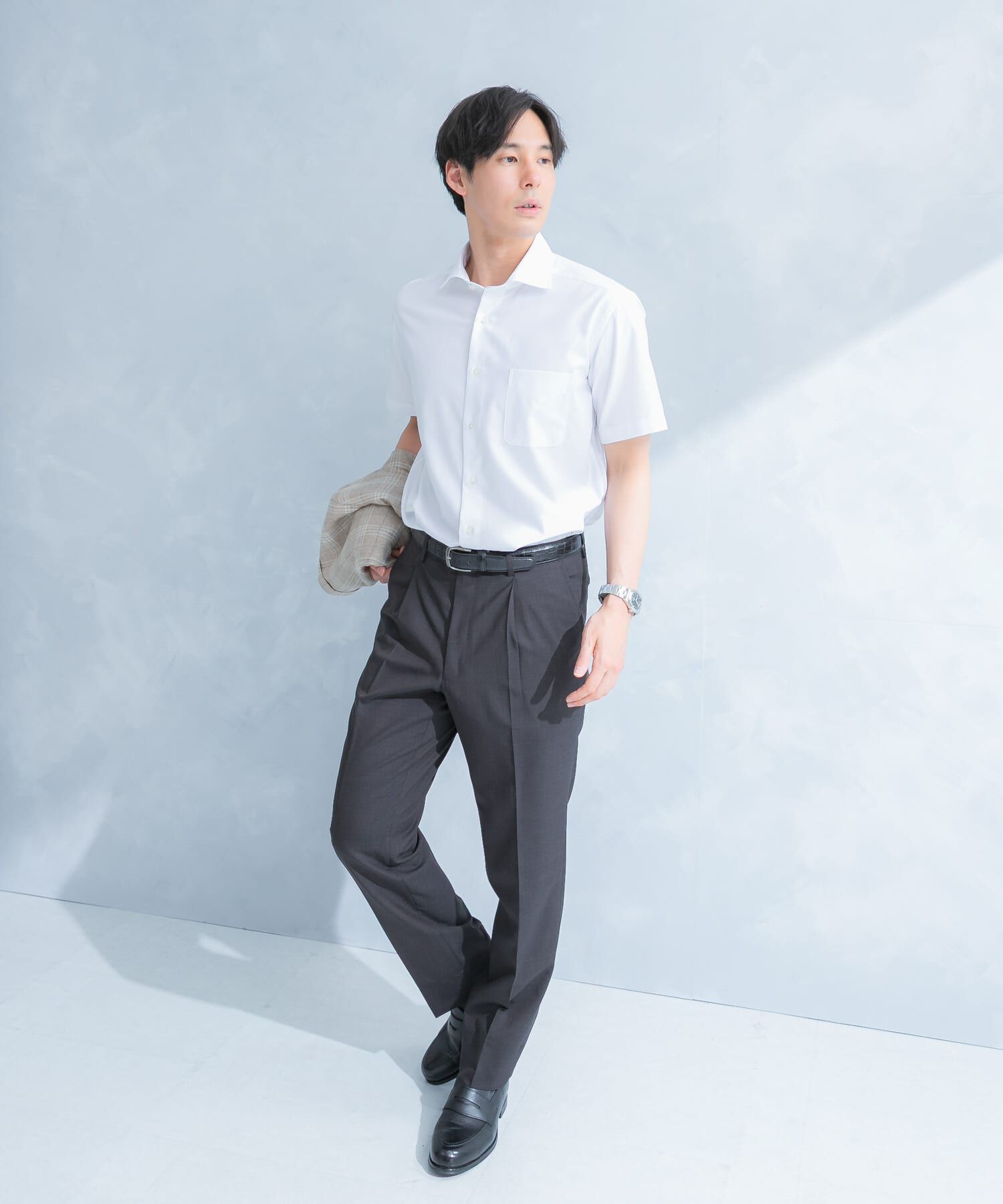 URBAN RESEARCH DOORS「LIFE STYLE TAILOR　セミワイド半袖シャツ」|シャツ・ブラウス|