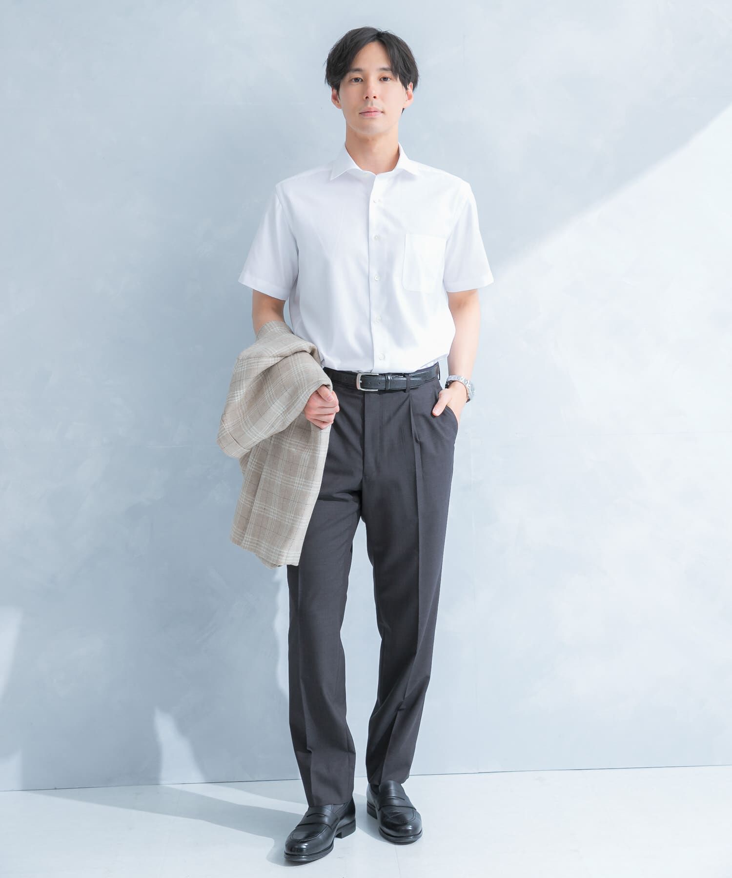 URBAN RESEARCH DOORS「LIFE STYLE TAILOR　セミワイド半袖シャツ」|シャツ・ブラウス|
