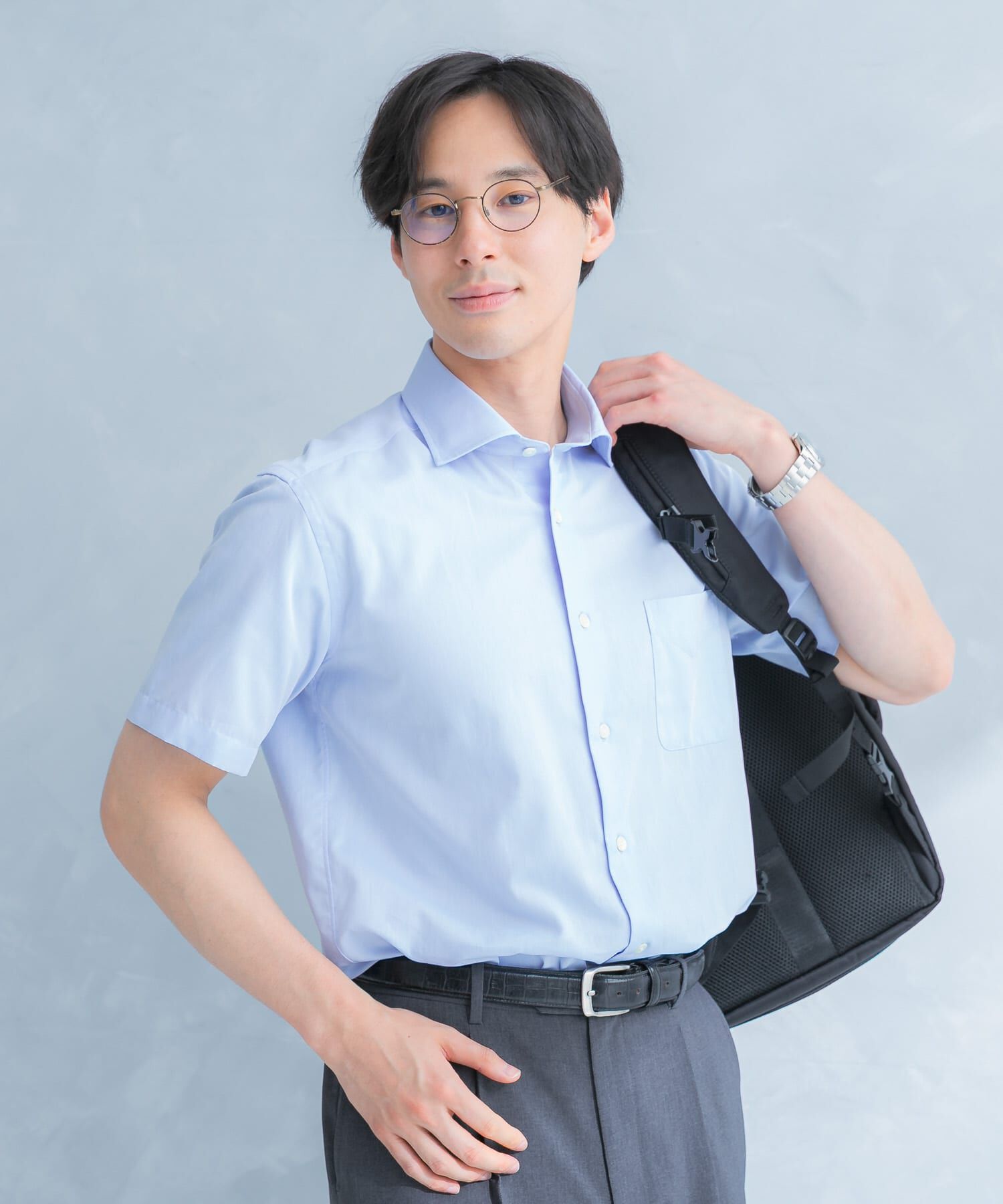 URBAN RESEARCH DOORS「LIFE STYLE TAILOR　セミワイド半袖シャツ」|シャツ・ブラウス|