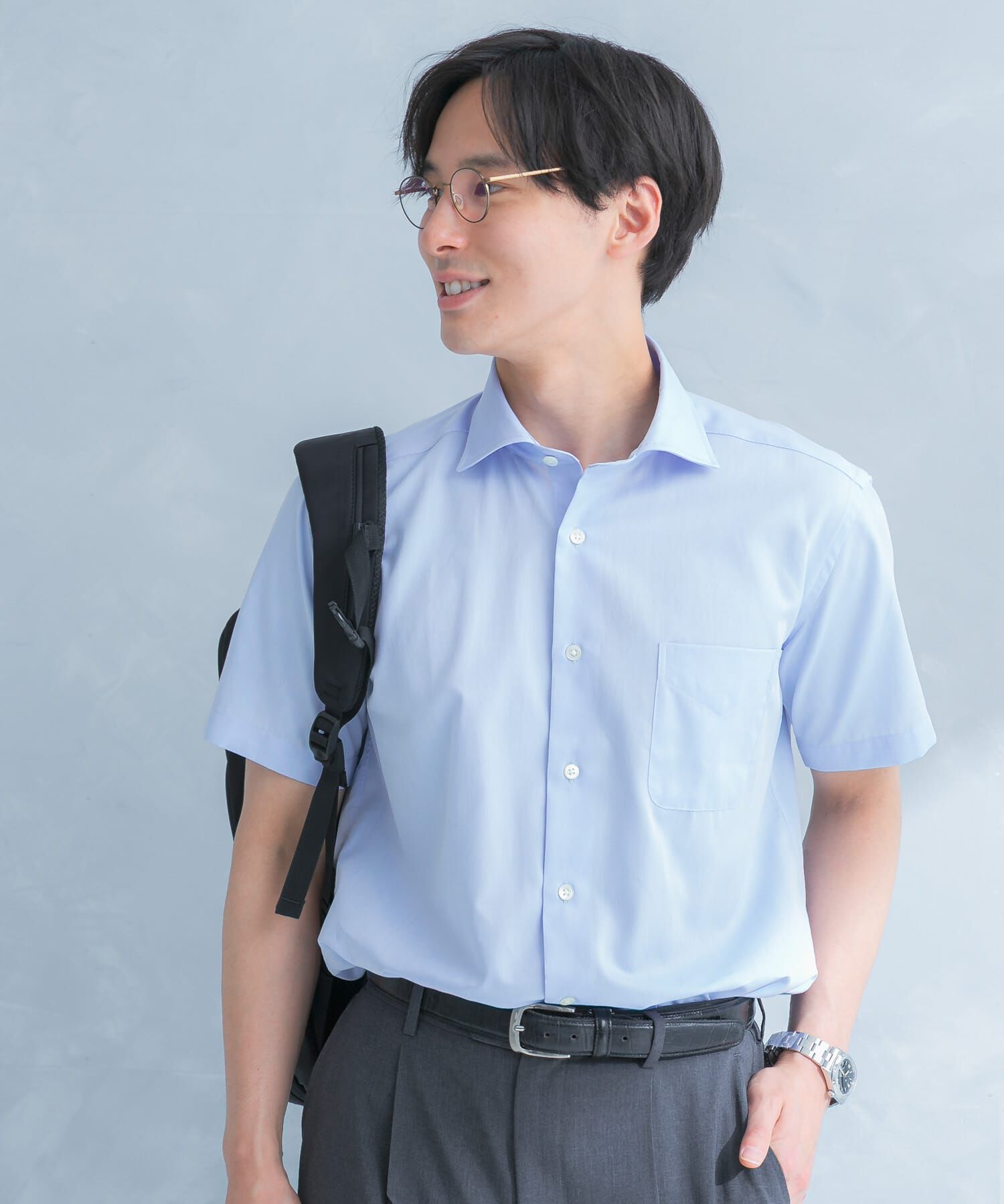 URBAN RESEARCH DOORS「LIFE STYLE TAILOR　セミワイド半袖シャツ」|シャツ・ブラウス|