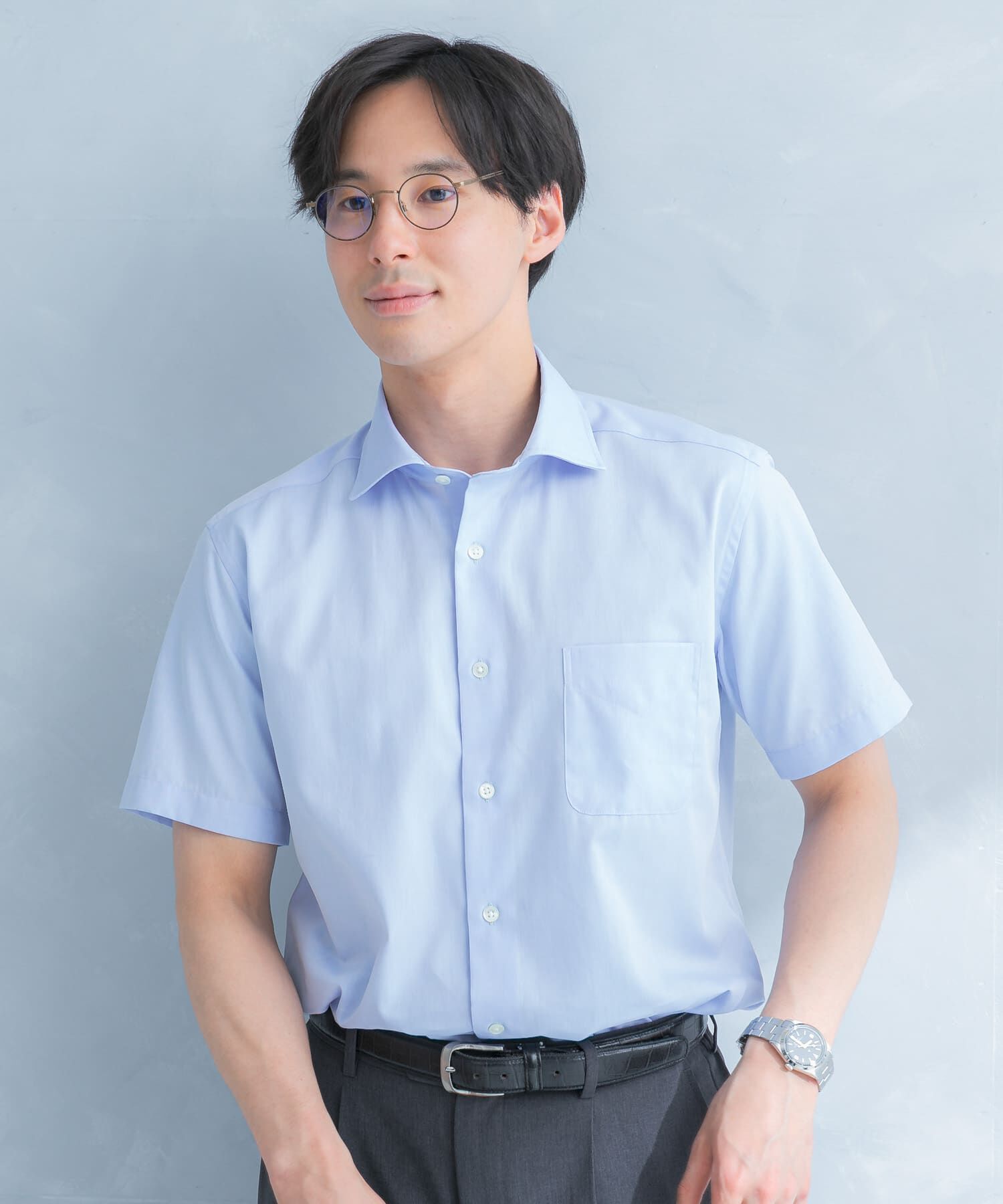 URBAN RESEARCH DOORS「LIFE STYLE TAILOR　セミワイド半袖シャツ」|シャツ・ブラウス|