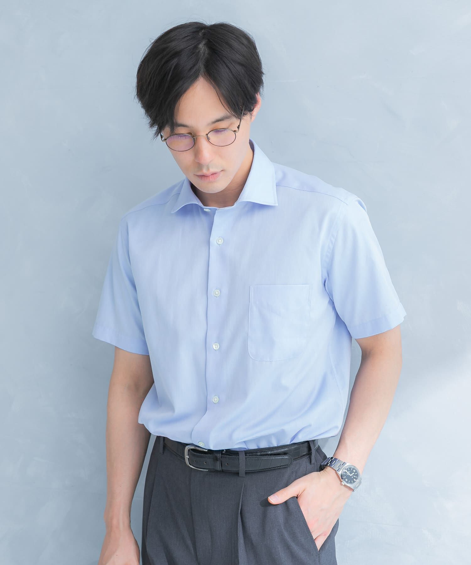URBAN RESEARCH DOORS「LIFE STYLE TAILOR　セミワイド半袖シャツ」|シャツ・ブラウス|