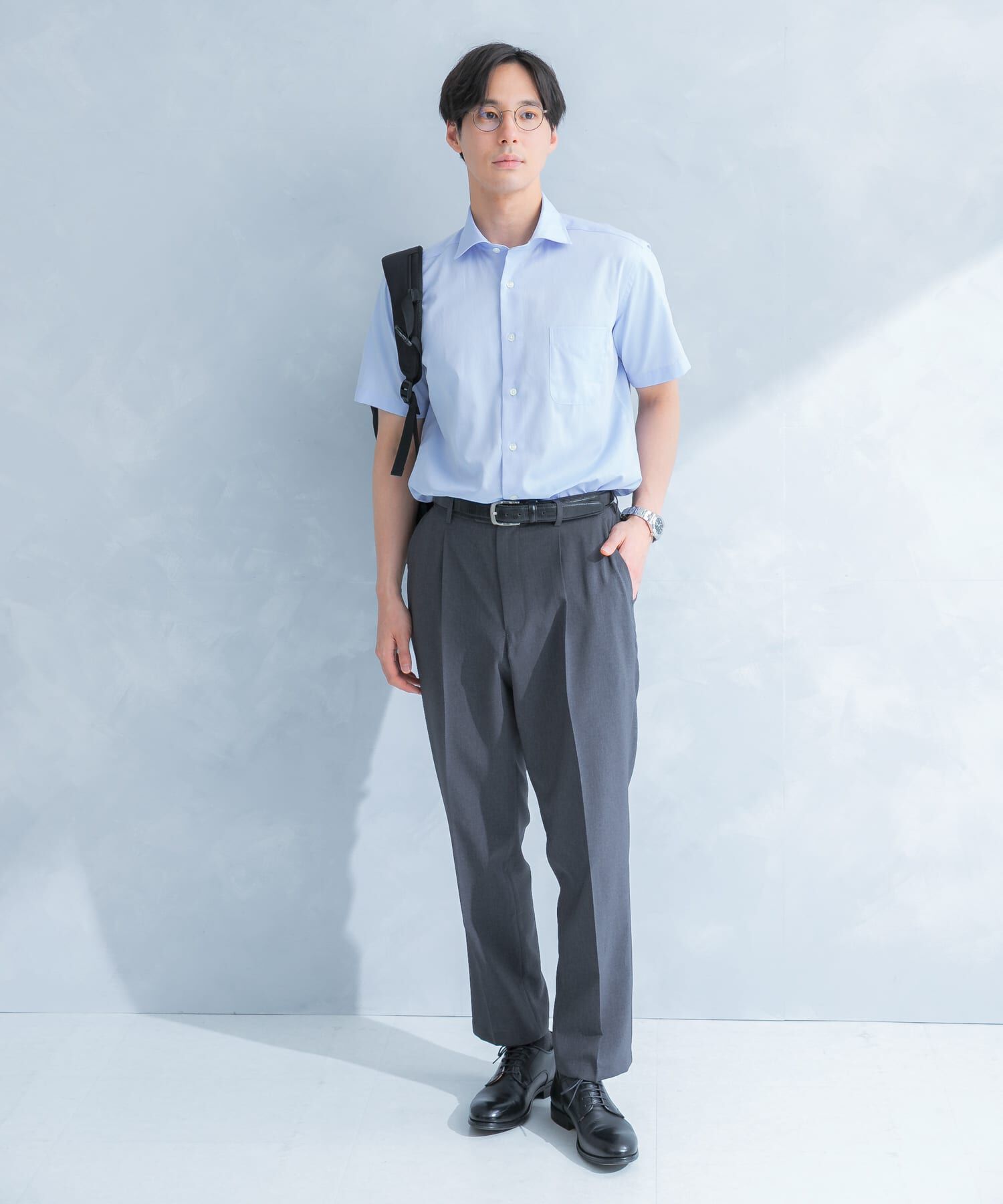 URBAN RESEARCH DOORS「LIFE STYLE TAILOR　セミワイド半袖シャツ」|シャツ・ブラウス|