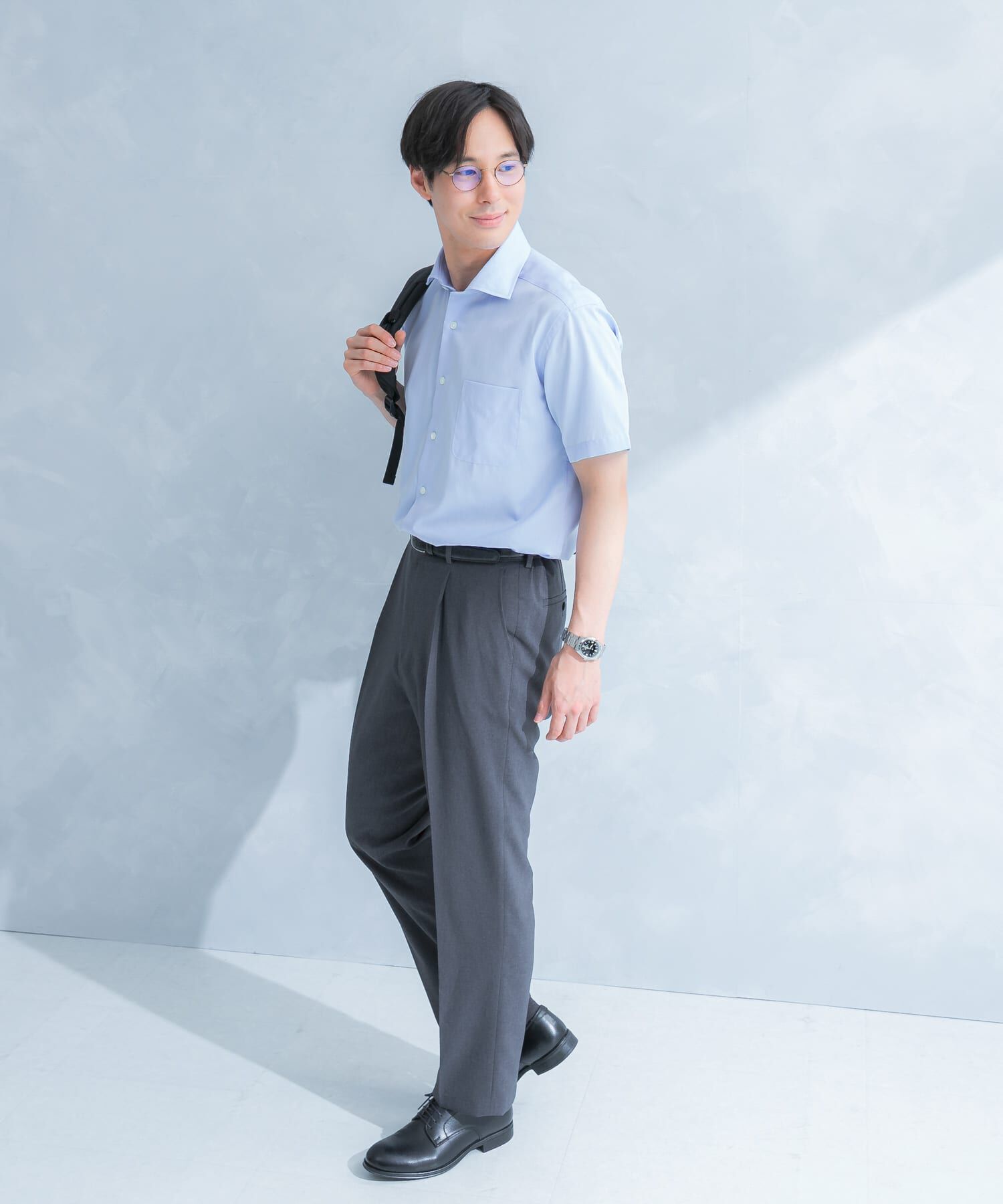 URBAN RESEARCH DOORS「LIFE STYLE TAILOR　セミワイド半袖シャツ」|シャツ・ブラウス|