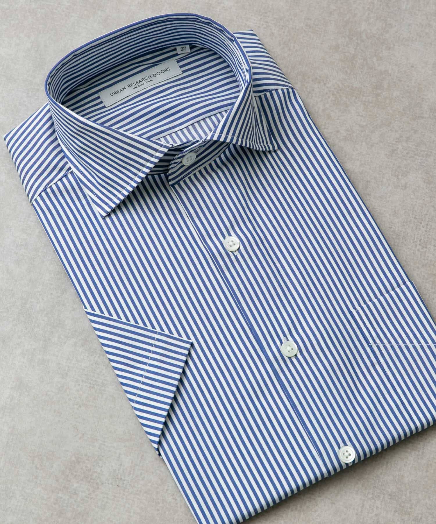 URBAN RESEARCH DOORS「LIFE STYLE TAILOR　セミワイド半袖シャツ」|シャツ・ブラウス|ブルー系その他