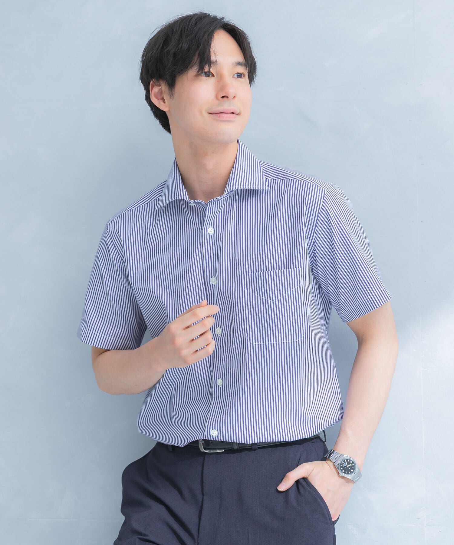 URBAN RESEARCH DOORS「LIFE STYLE TAILOR　セミワイド半袖シャツ」|シャツ・ブラウス|