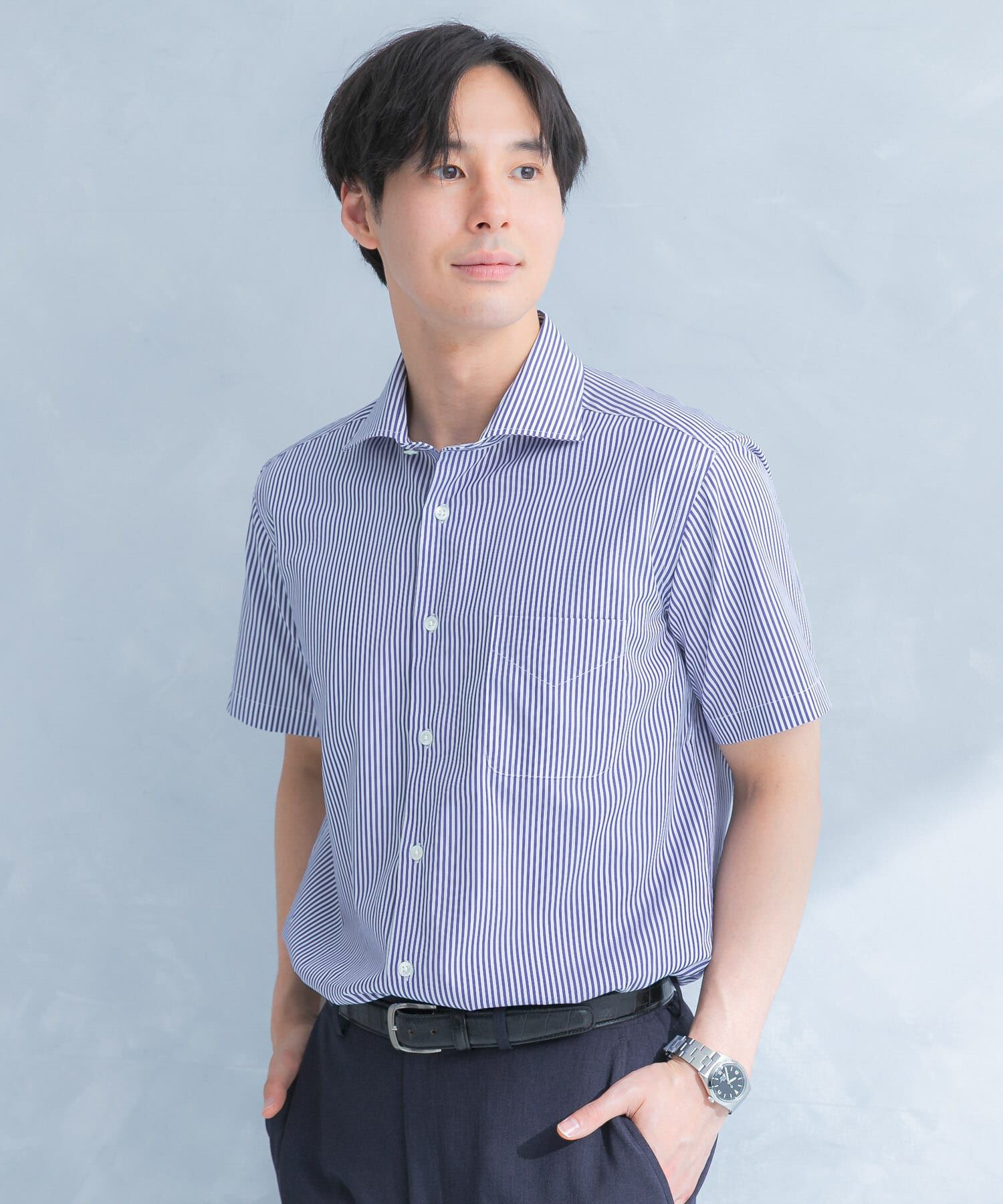 URBAN RESEARCH DOORS「LIFE STYLE TAILOR　セミワイド半袖シャツ」|シャツ・ブラウス|