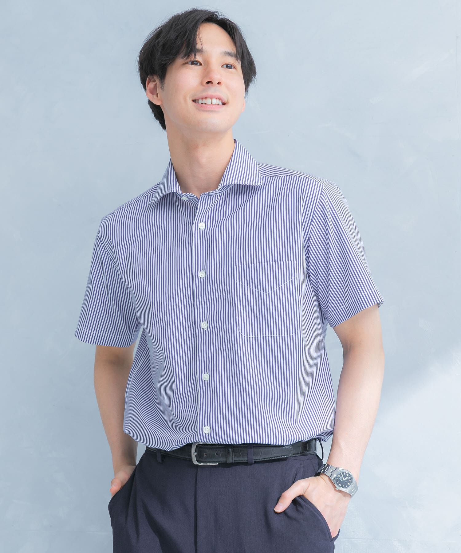 URBAN RESEARCH DOORS「LIFE STYLE TAILOR　セミワイド半袖シャツ」|シャツ・ブラウス|