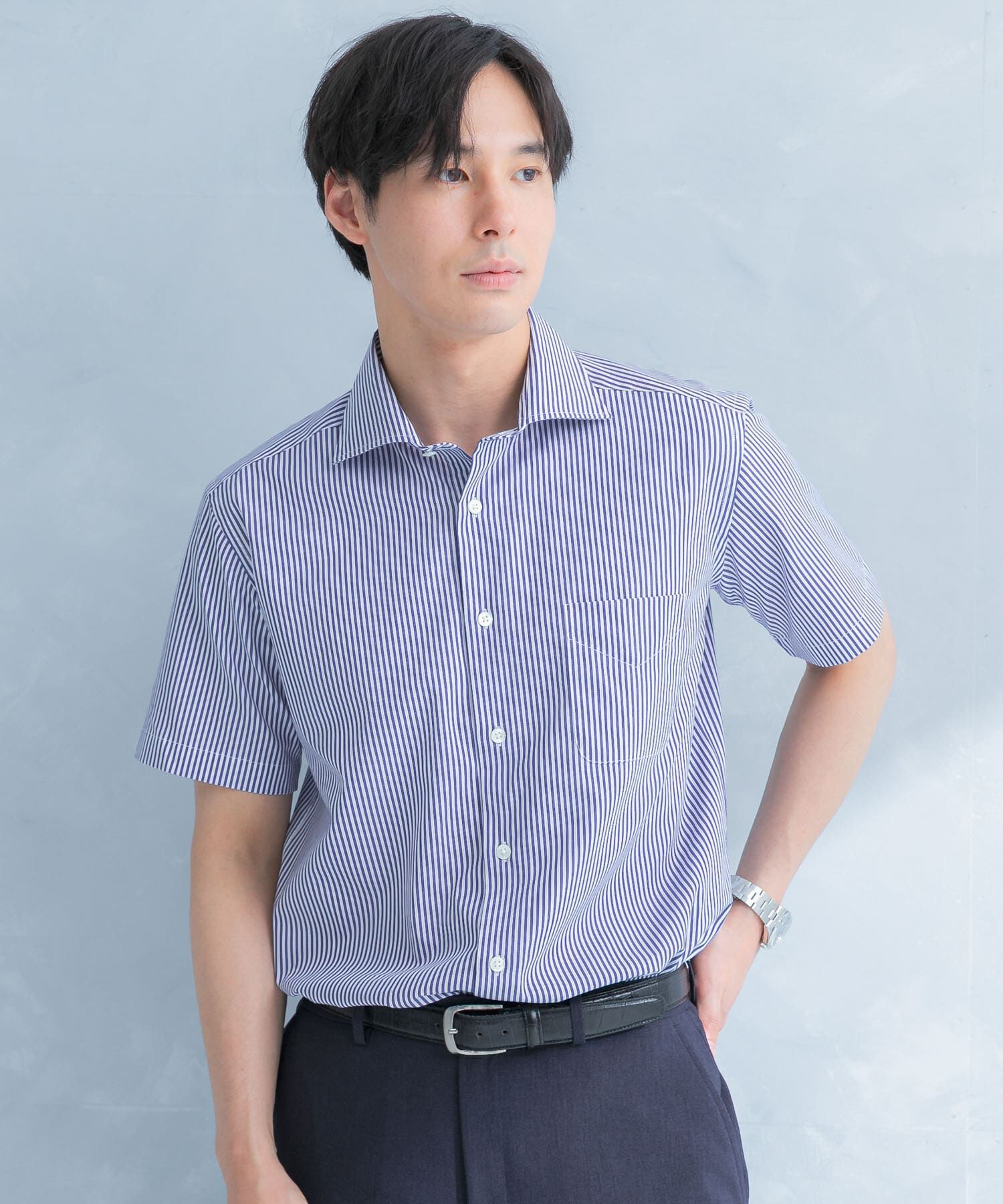 URBAN RESEARCH DOORS「LIFE STYLE TAILOR　セミワイド半袖シャツ」|シャツ・ブラウス|