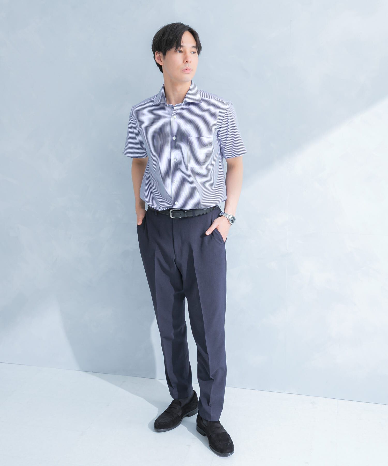 URBAN RESEARCH DOORS「LIFE STYLE TAILOR　セミワイド半袖シャツ」|シャツ・ブラウス|
