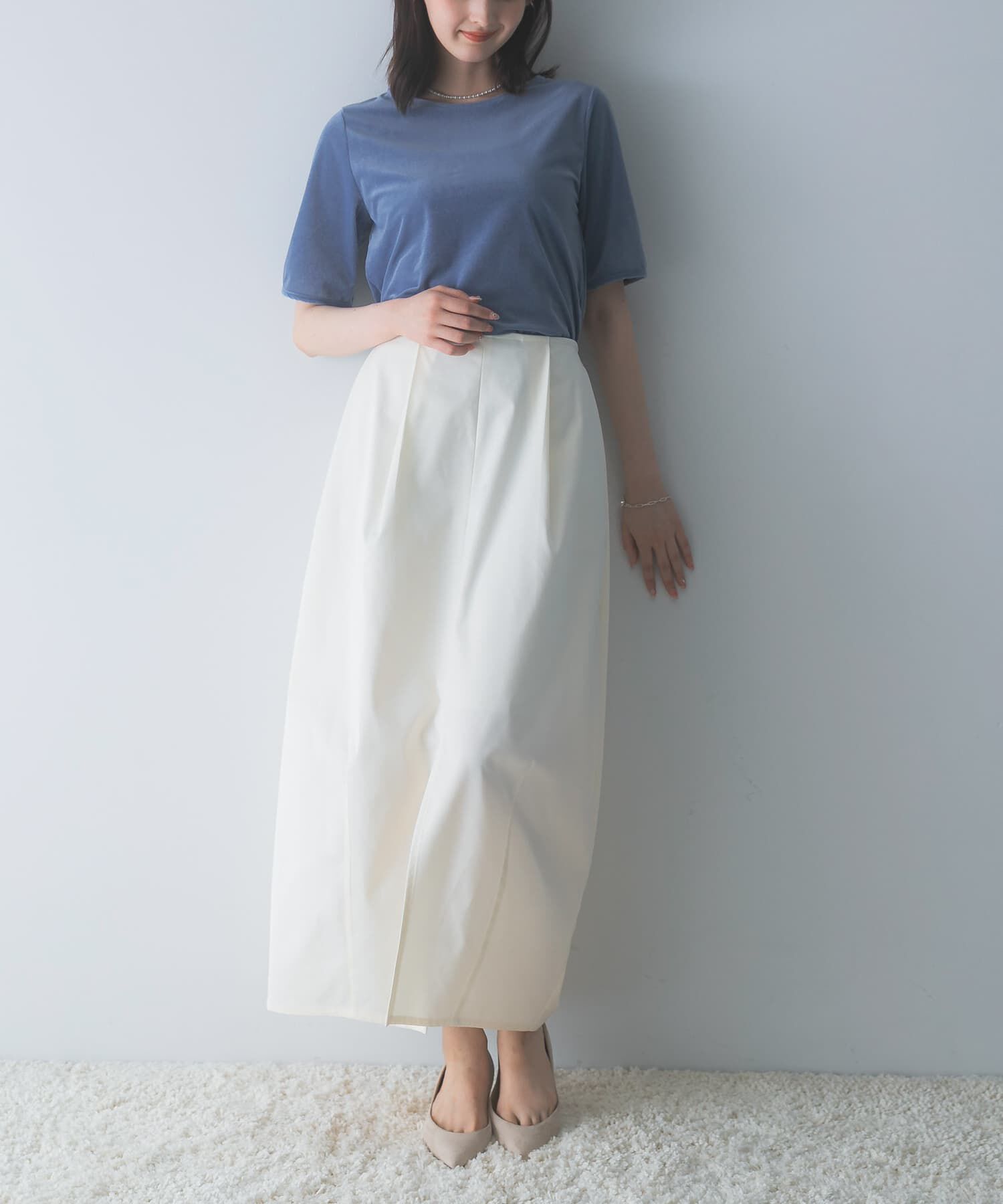URBAN RESEARCH ROSSO「バックスリットシアーベロアカットソー」|Tシャツ・カットソー|