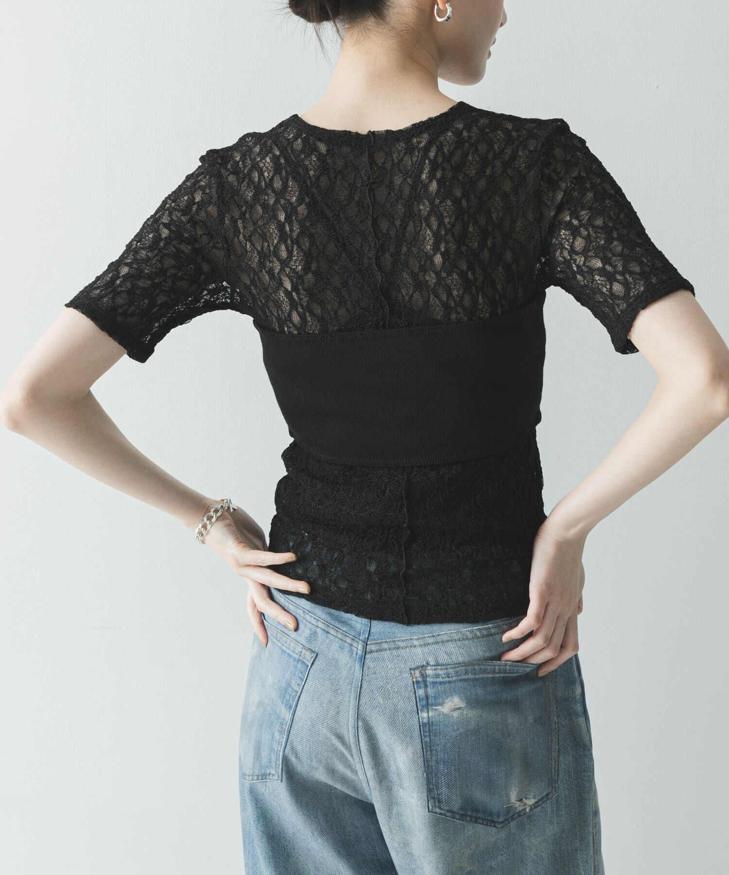 URBAN RESEARCH「ストレッチレースコンパクトTシャツ」|Tシャツ・カットソー|