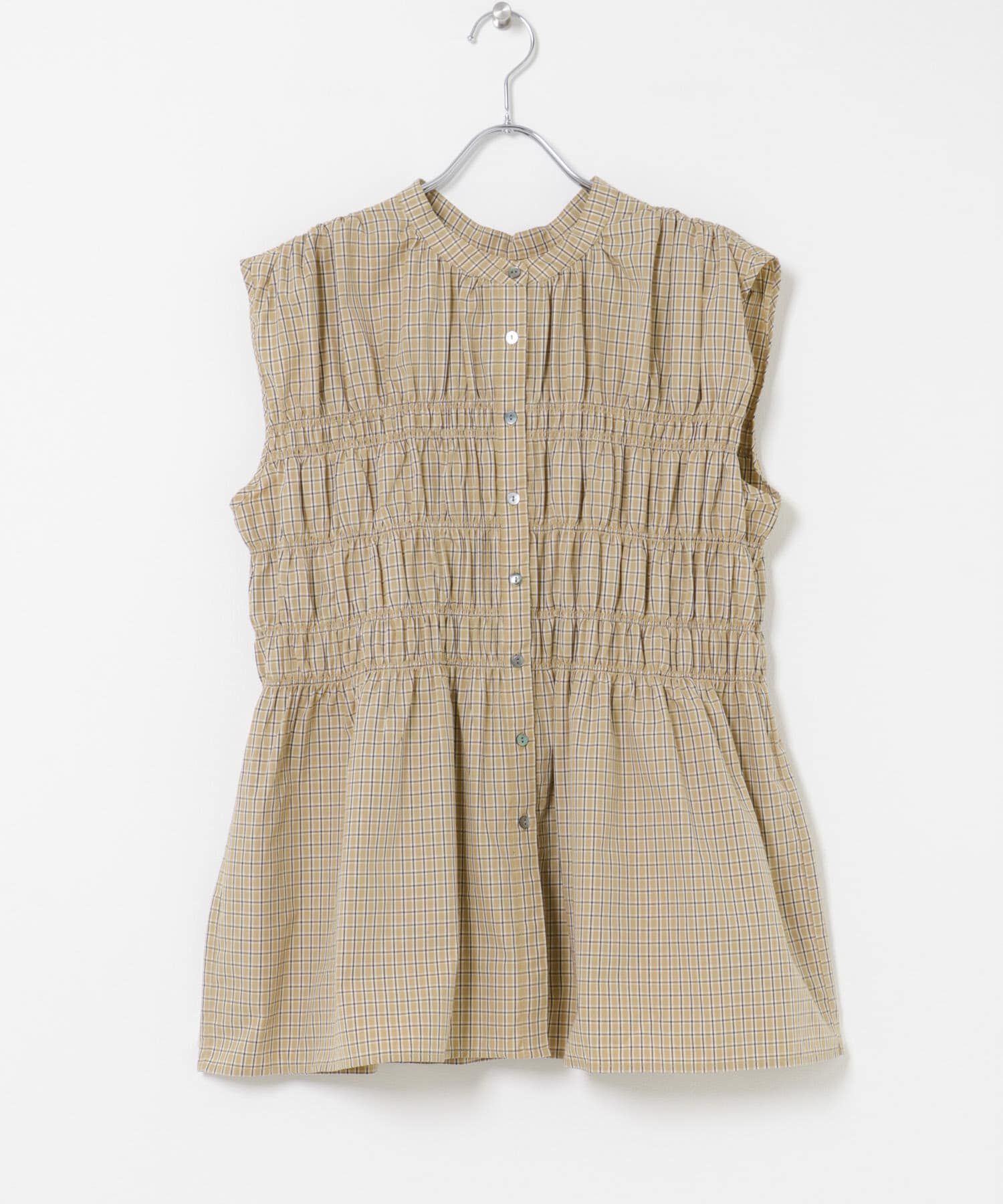 URBAN RESEARCH ROSSO「CHIGNON　チェックシャーリングフレンチブラウス」|シャツ・ブラウス|
