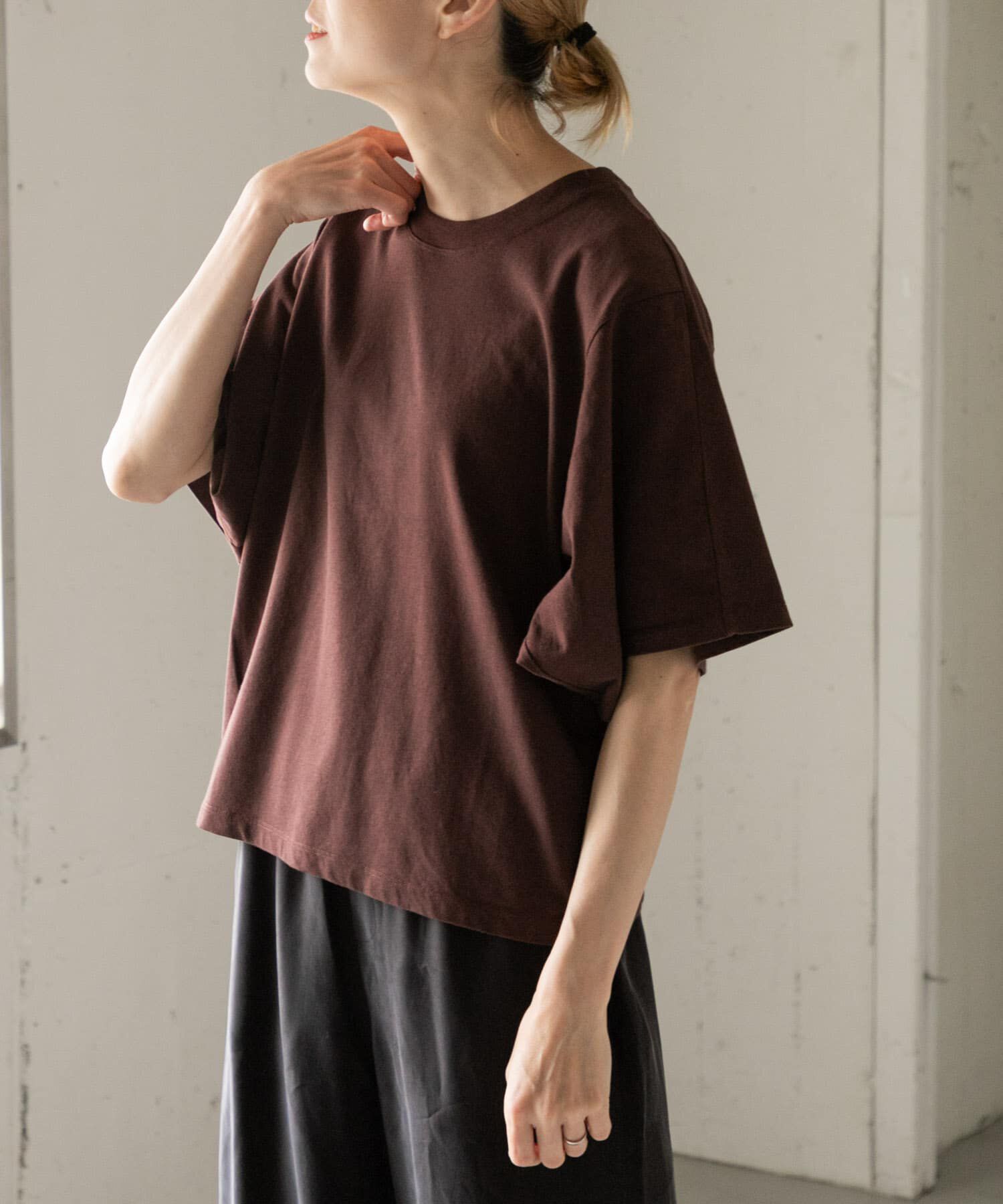 URBAN RESEARCH DOORS「FORK&SPOON　ソリッドスリーブTシャツ」|Tシャツ・カットソー|ブラウン
