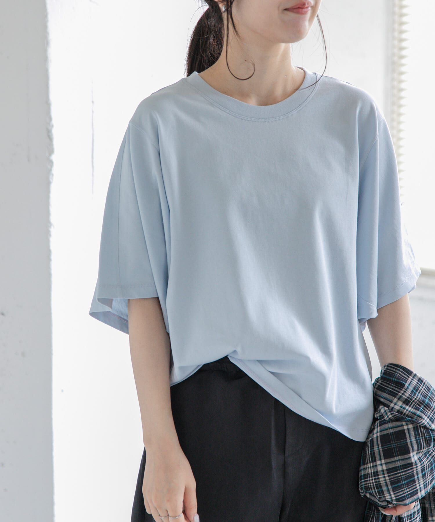 URBAN RESEARCH DOORS「FORK&SPOON　ソリッドスリーブTシャツ」|Tシャツ・カットソー|