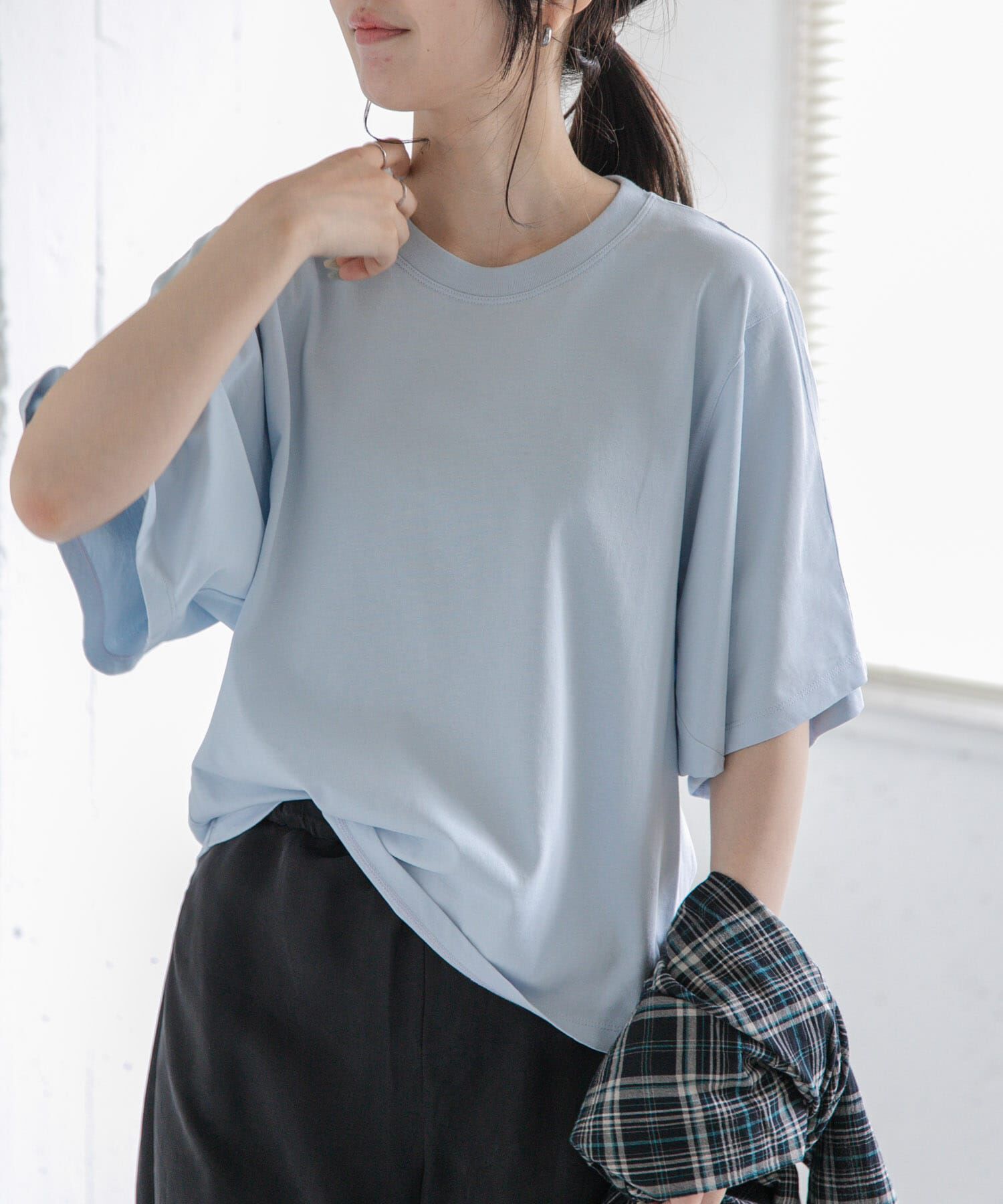 URBAN RESEARCH DOORS「FORK&SPOON　ソリッドスリーブTシャツ」|Tシャツ・カットソー|