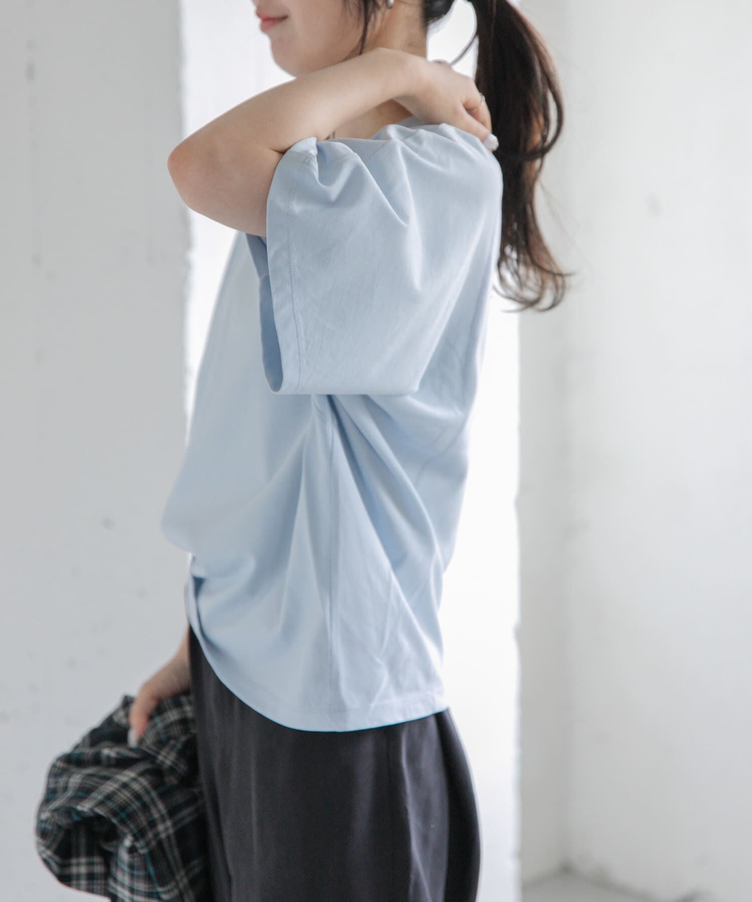 URBAN RESEARCH DOORS「FORK&SPOON　ソリッドスリーブTシャツ」|Tシャツ・カットソー|