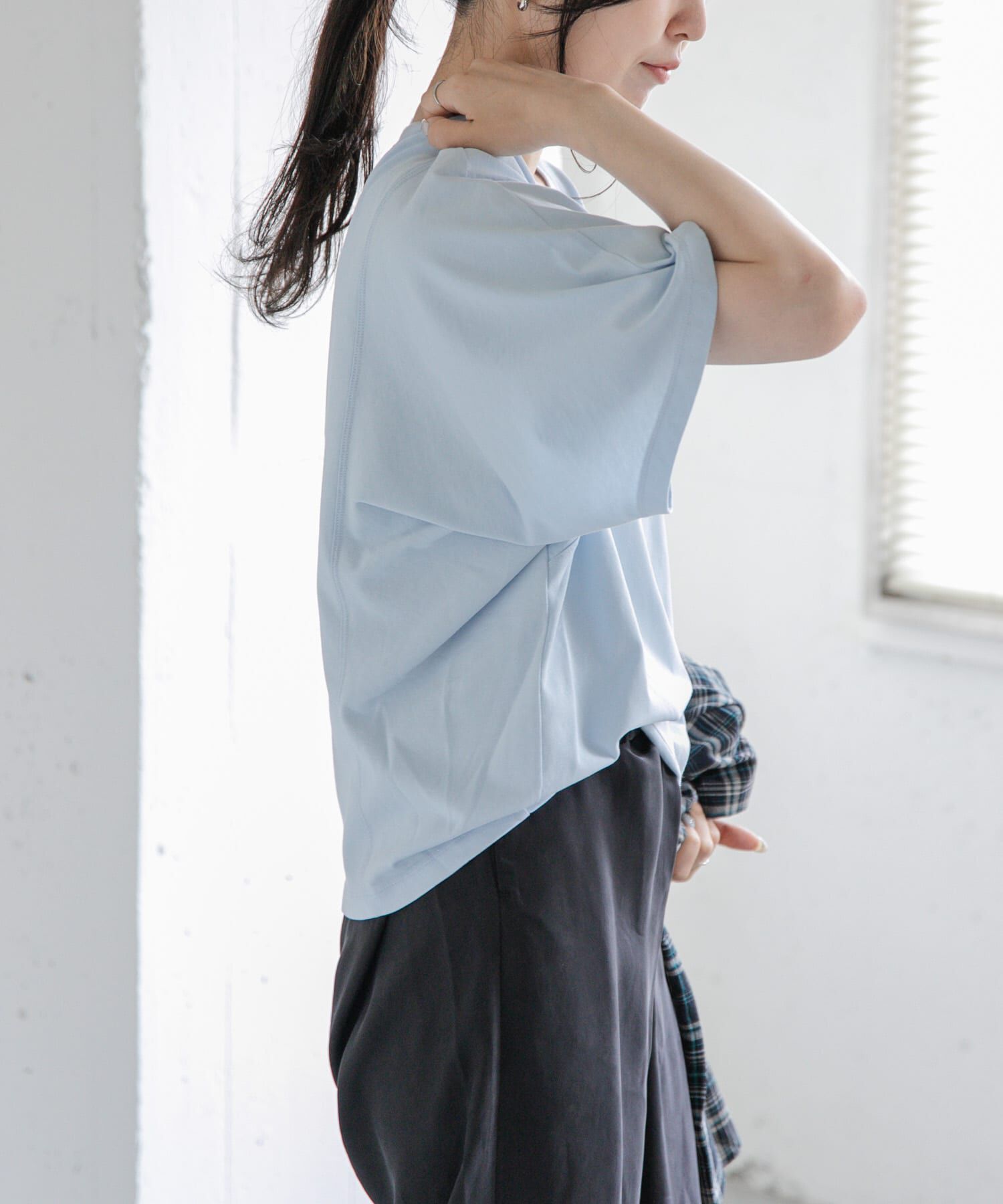 URBAN RESEARCH DOORS「FORK&SPOON　ソリッドスリーブTシャツ」|Tシャツ・カットソー|