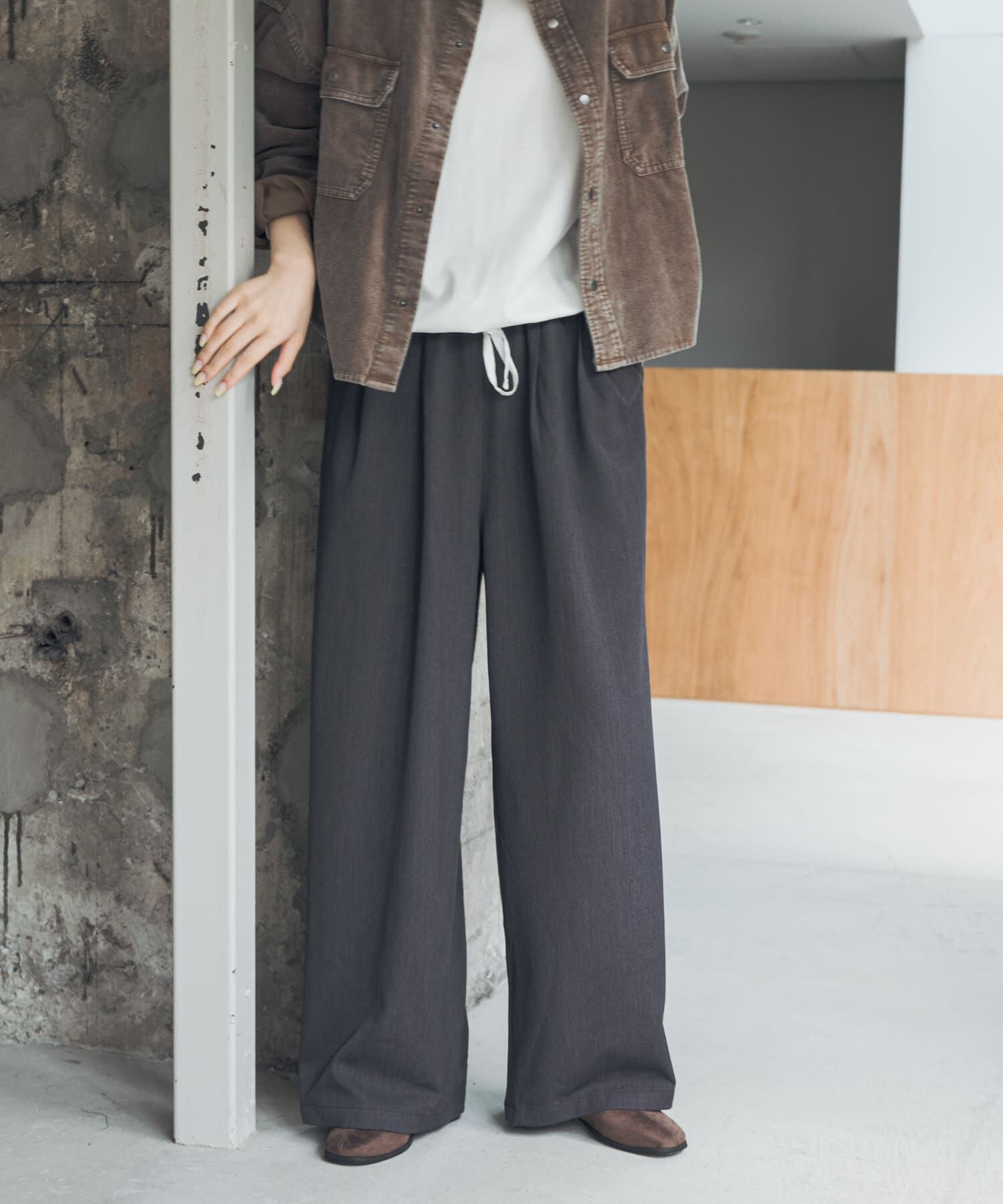 URBAN RESEARCH DOORS「『UR TECH』完声タックギャザーワイドパンツ」|その他|
