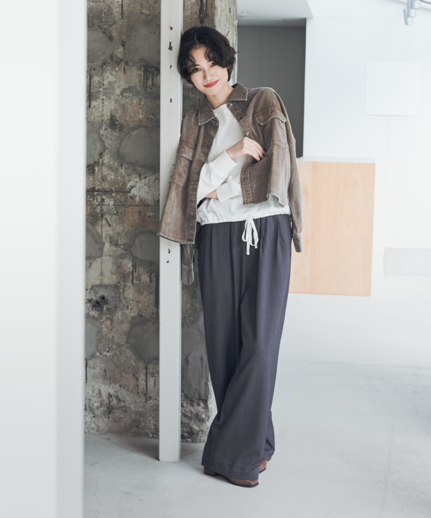 URBAN RESEARCH DOORS「『UR TECH』完声タックギャザーワイドパンツ」|その他|