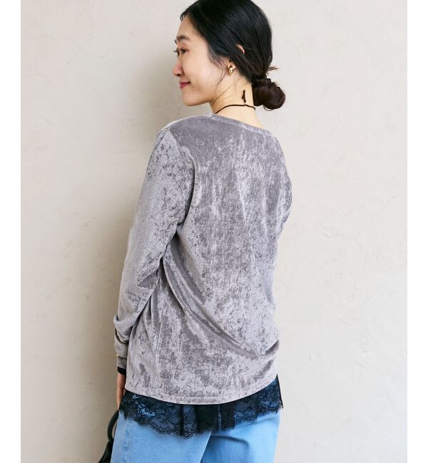  「メッシュベロアカットソー」|Tシャツ・カットソー|