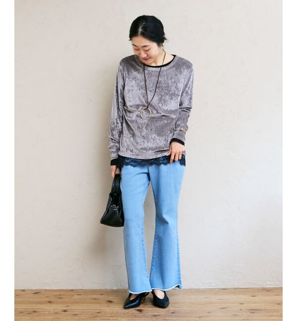  「メッシュベロアカットソー」|Tシャツ・カットソー|
