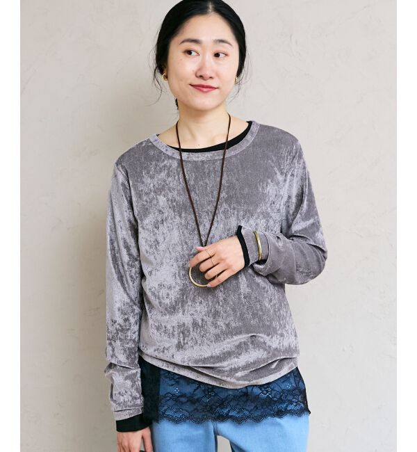  「メッシュベロアカットソー」|Tシャツ・カットソー|