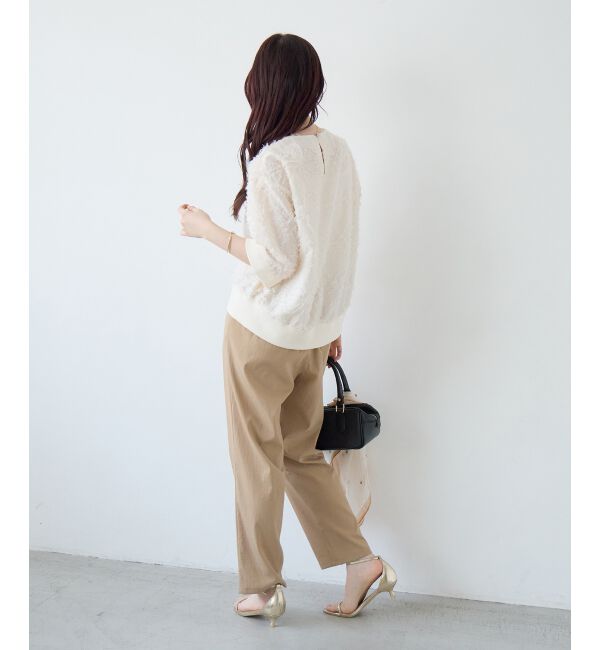  「《WEB限定》ジャガードクルーネックブラウス」|シャツ・ブラウス|