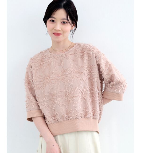  「《WEB限定》ジャガードクルーネックブラウス」|シャツ・ブラウス|