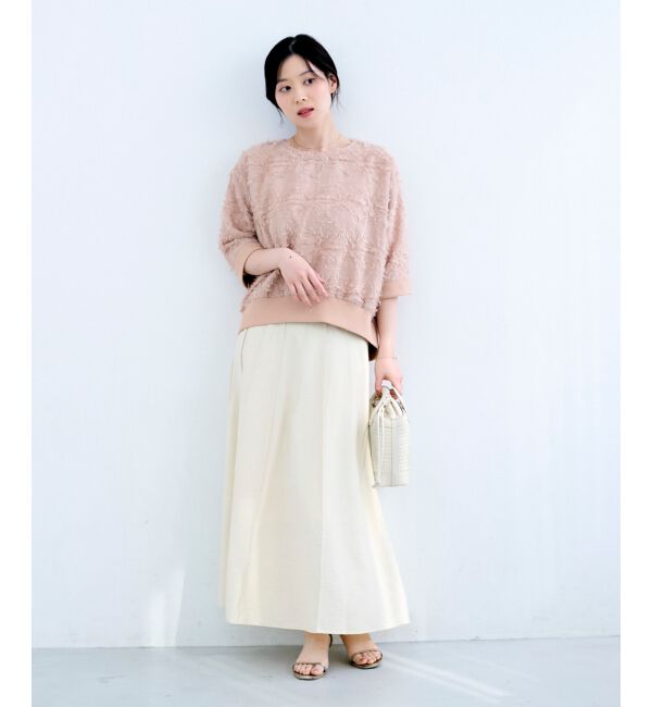  「《WEB限定》ジャガードクルーネックブラウス」|シャツ・ブラウス|