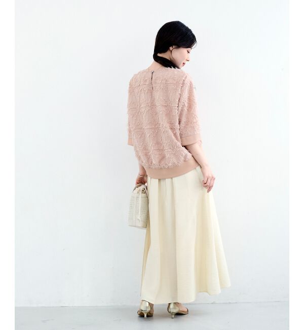  「《WEB限定》ジャガードクルーネックブラウス」|シャツ・ブラウス|