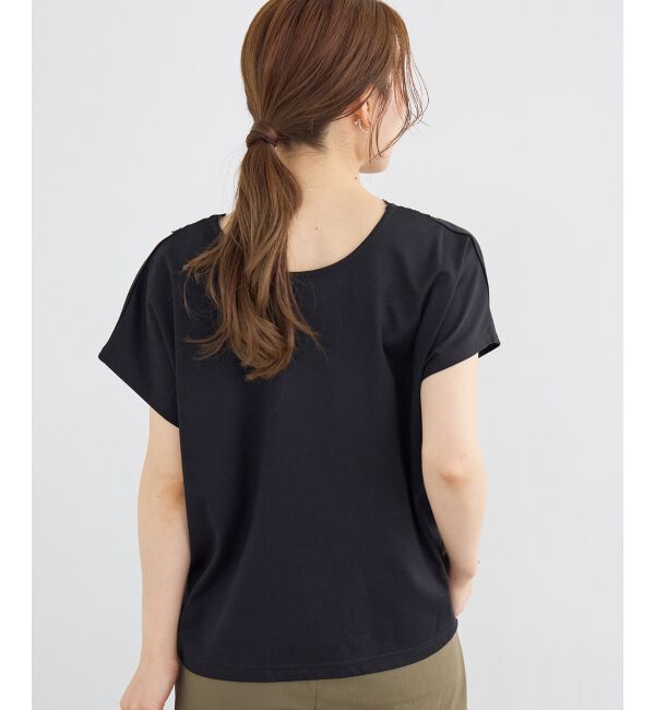  「フロントレースVネックカットソー」|Tシャツ・カットソー|