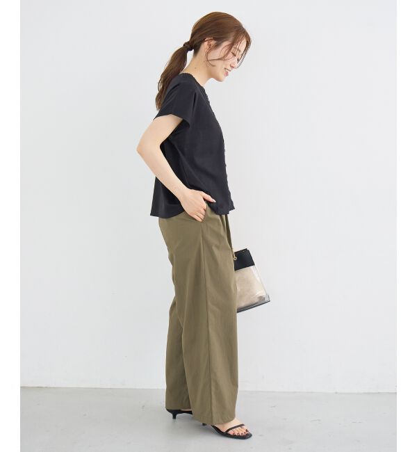 「フロントレースVネックカットソー」|Tシャツ・カットソー|