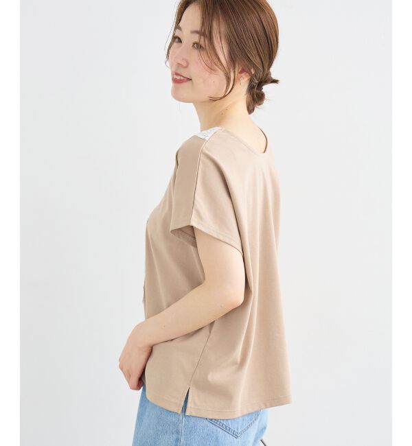  「フロントレースVネックカットソー」|Tシャツ・カットソー|