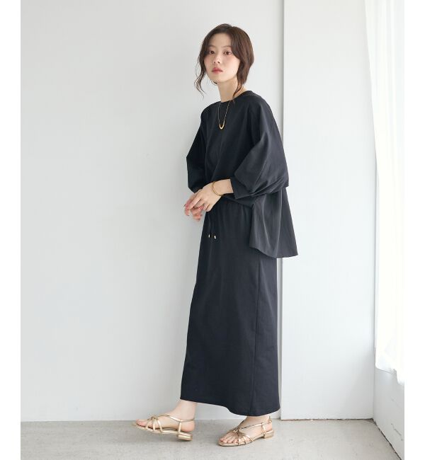  「MVS天竺布帛ドッキングプル&times;スカートセット」|ワンピース|ブラック