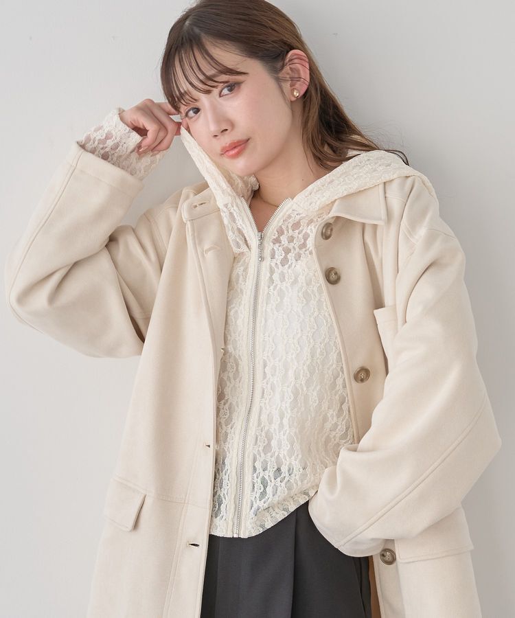 earth music&ecology「レースパーカー」|カーディガン|Ivory