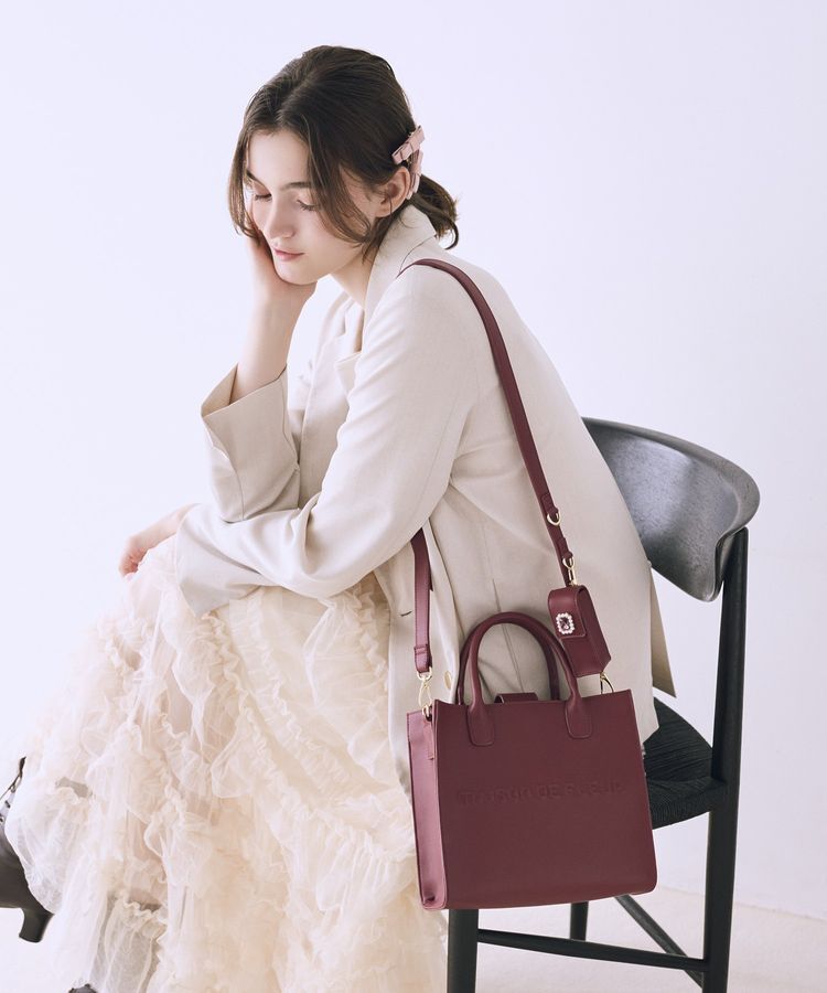Maison de FLEUR「【2Way】マルチケース付き2Wayショルダーバッグ」|ハンドバッグ|ボルドー