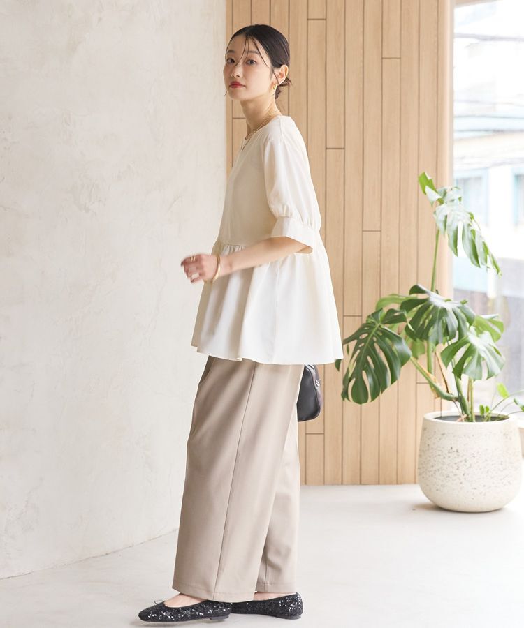 AMERICAN HOLIC「【WEB限定】異素材切替ペプラムプルオーバー」|Tシャツ・カットソー|