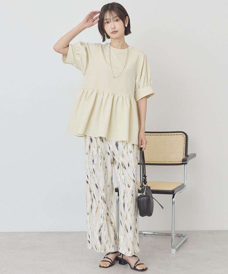 AMERICAN HOLIC「【WEB限定】異素材切替ペプラムプルオーバー」|Tシャツ・カットソー|