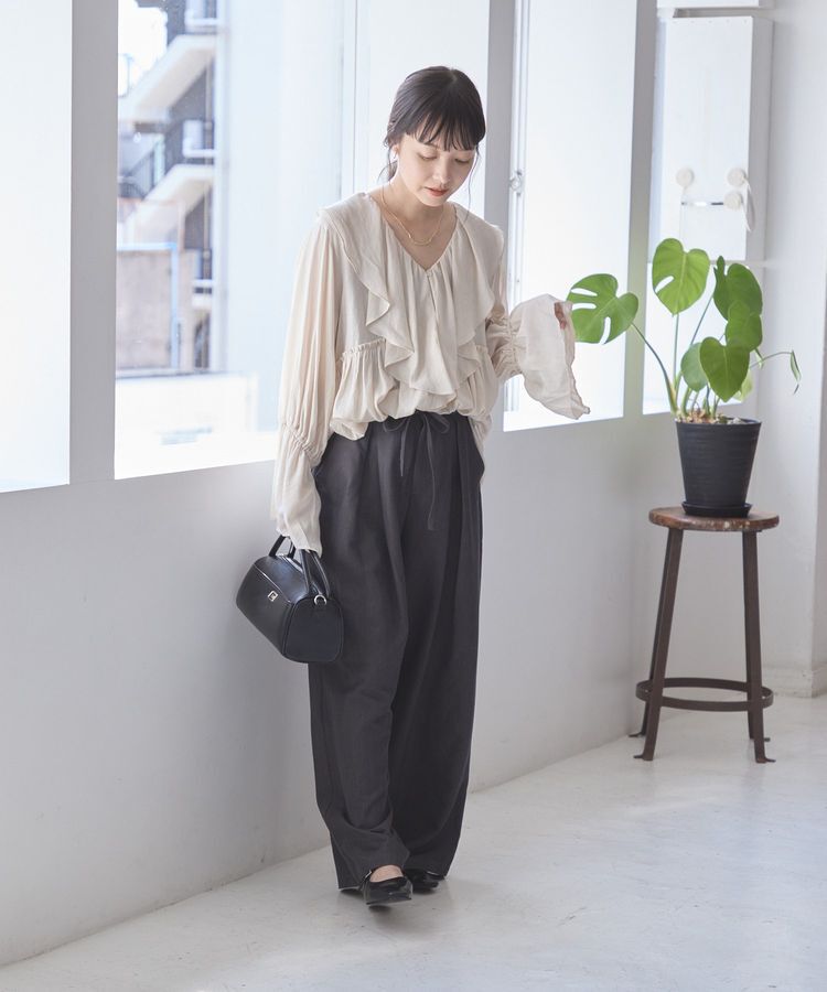 AMERICAN HOLIC「リボン付きタックワイドパンツ」|その他|