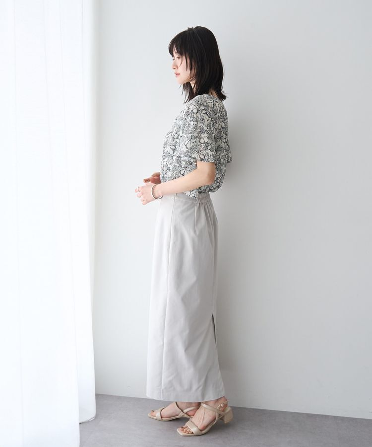 YECCA VECCA「ラインフルーツ柄ラッフルブラウス」|シャツ・ブラウス|