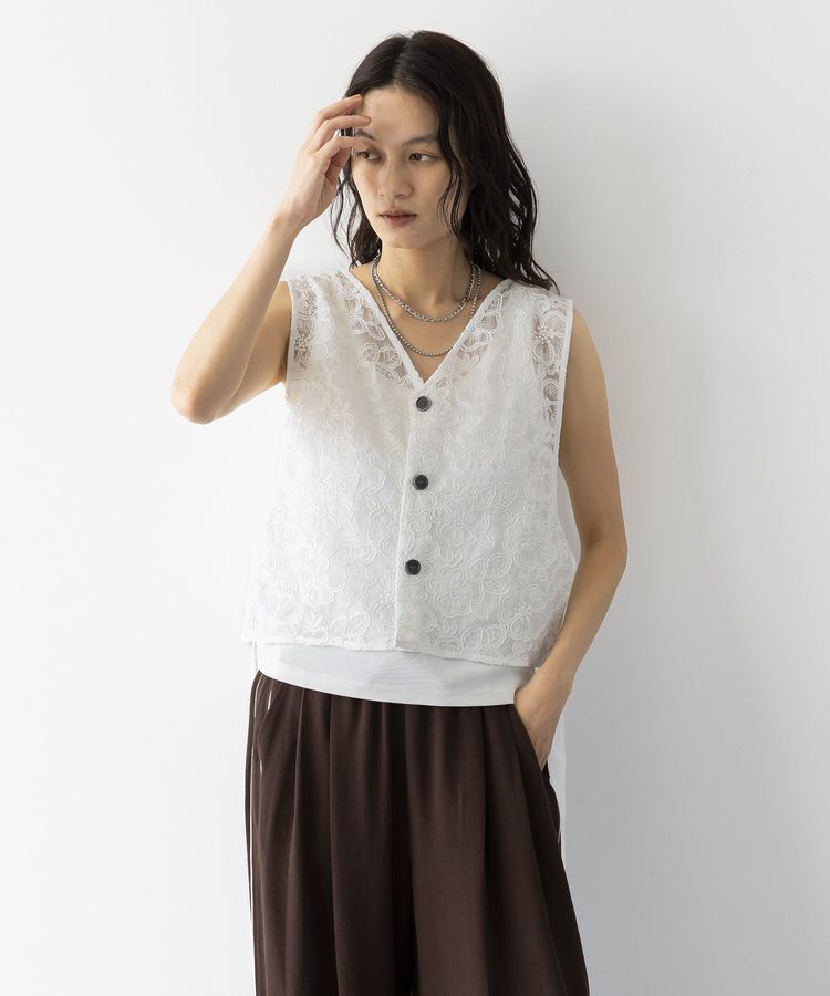 GARAGE OF GOOD CLOTHING「2WAYフラワー刺繍スタイジレ」|ベスト・ジレ|