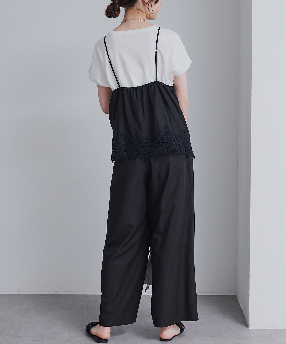  「【SET ITEM】レースヘムキャミソール+スラックスパンツセット」|その他|