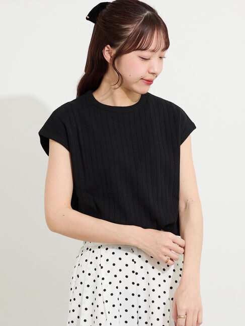 Samansa Mos2「◆フレンチスリーブTシャツ」|Tシャツ・カットソー|ブラック