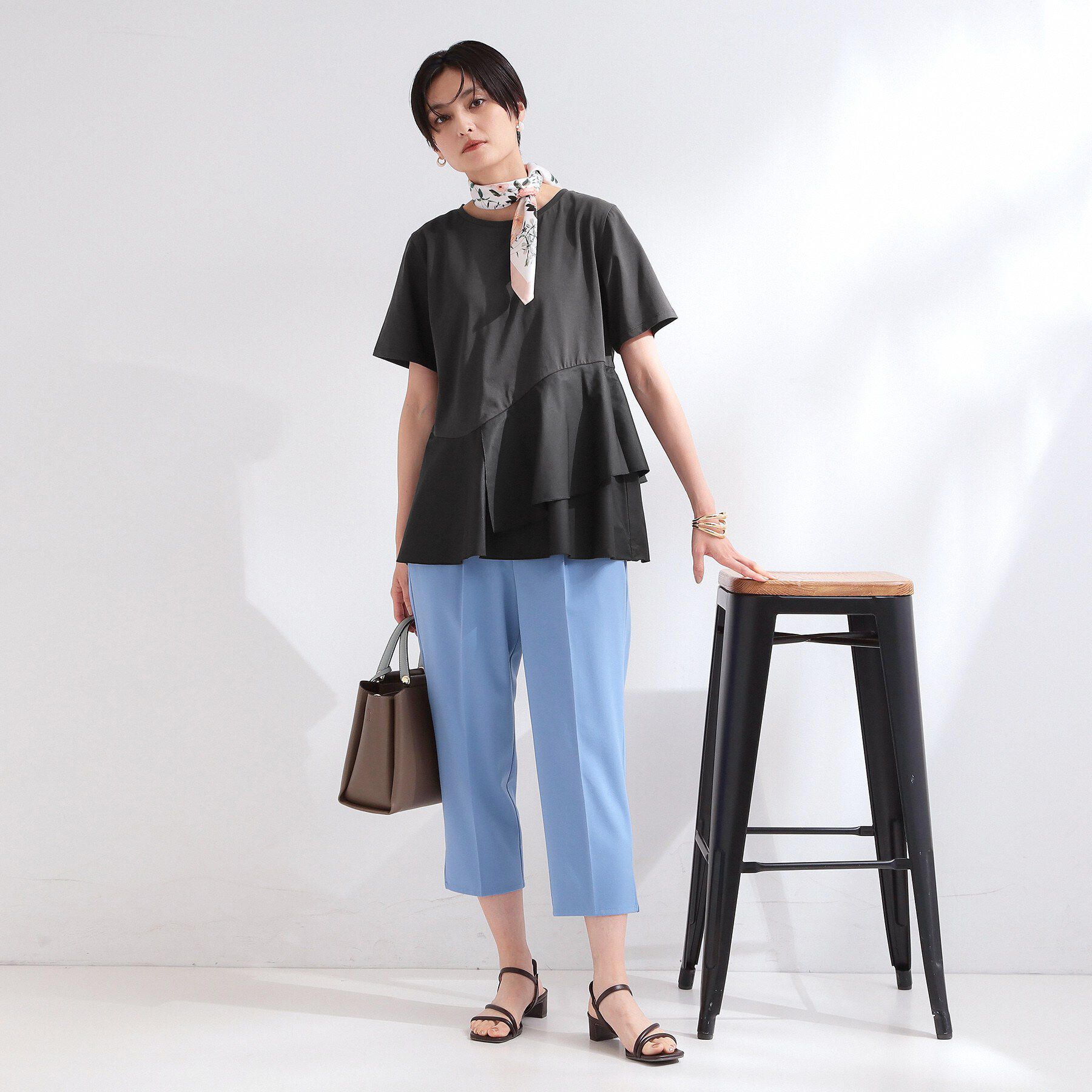 OPAQUE.CLIP「ペプラムドッキングカットソー【洗濯機OK】」|Tシャツ・カットソー|