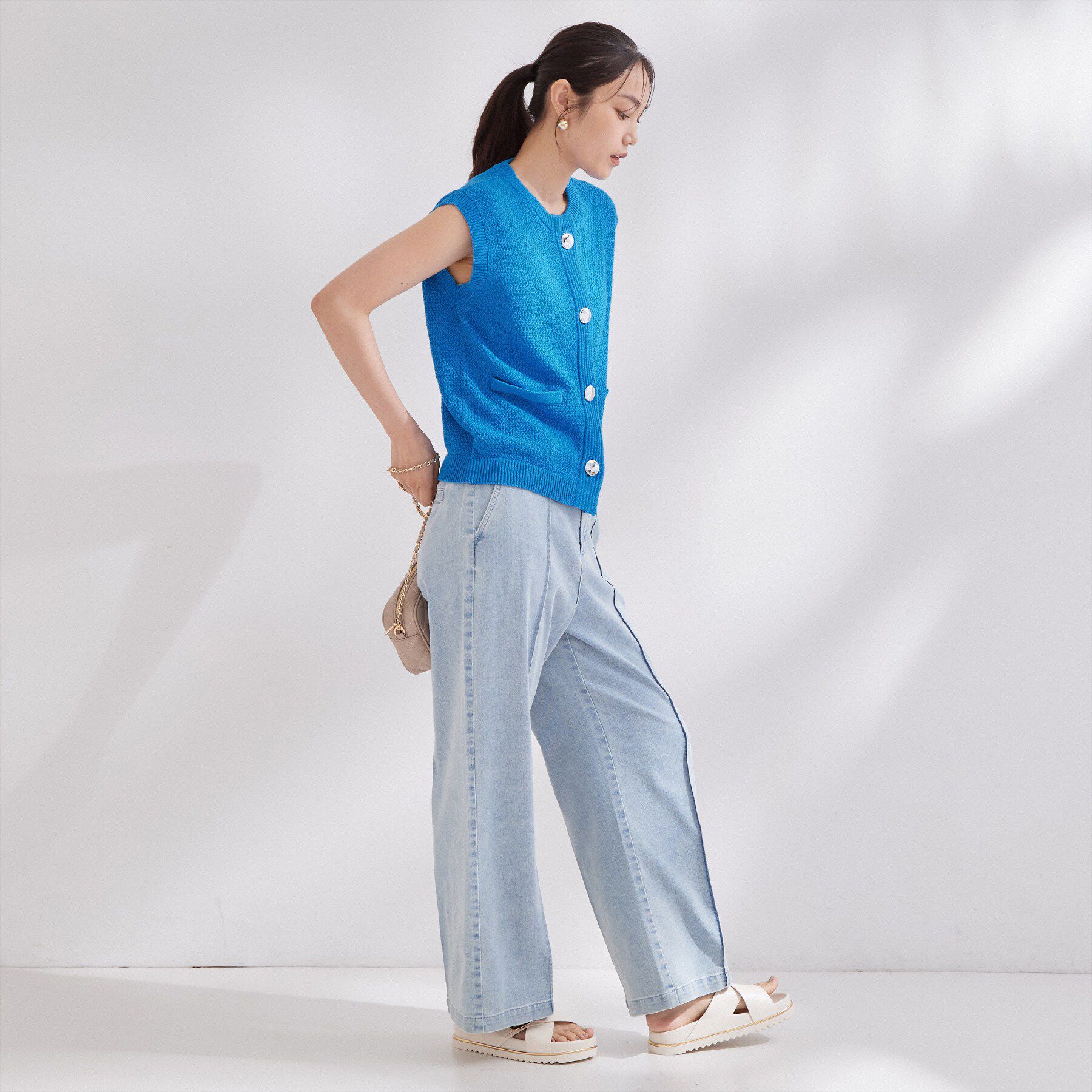 OPAQUE.CLIP「メッシュニットベスト【洗濯機OK】」|ニット・セーター|