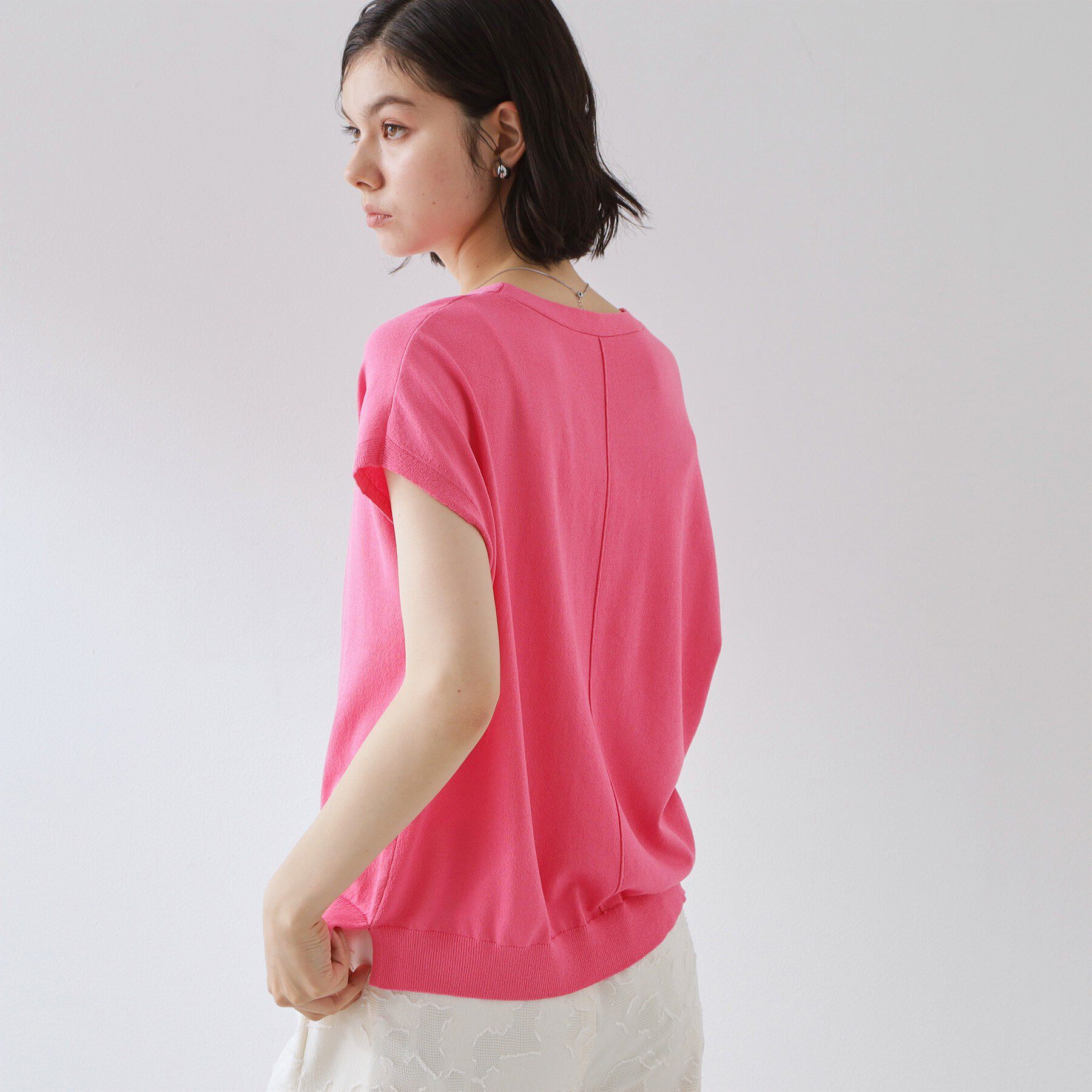 THE SHOP TK「【さらっとタッチ】風通しのいい Vネックサマーニット」|ニット・セーター|