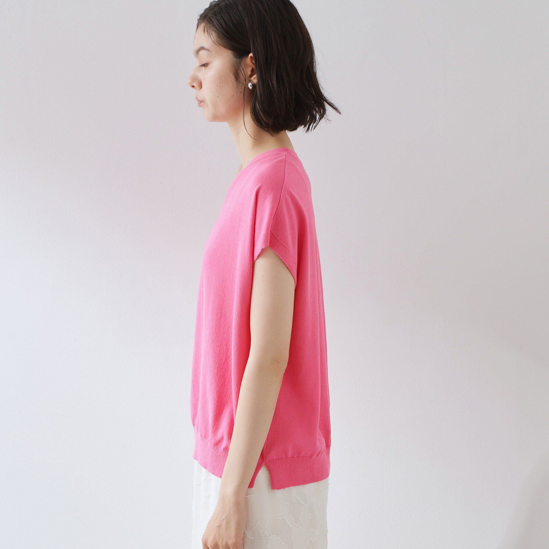 THE SHOP TK「【さらっとタッチ】風通しのいい Vネックサマーニット」|ニット・セーター|