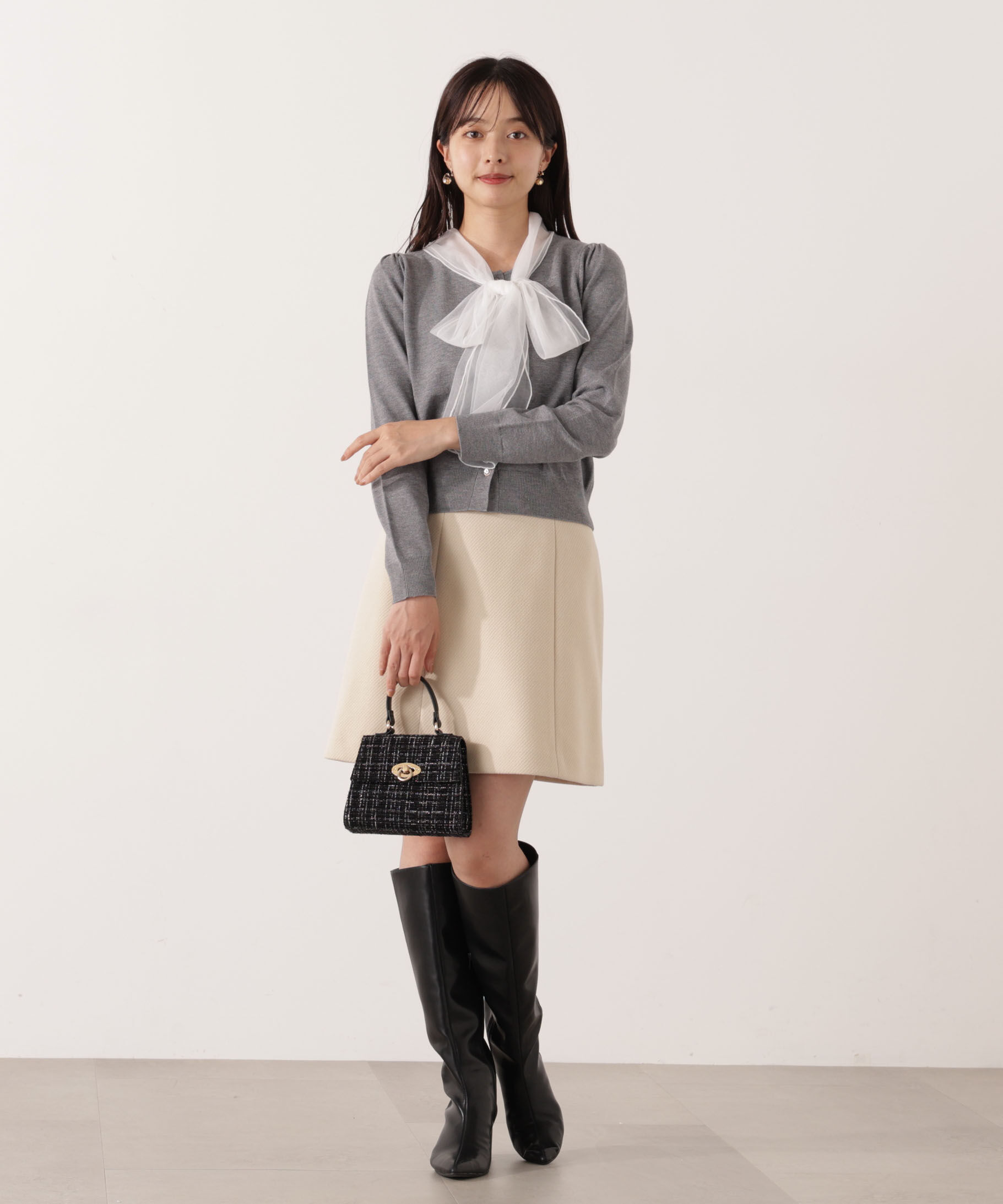 PROPORTION BODY DRESSING「《EDIT COLOGNE》ボウタイ付きニット 25AW」|ニット・セーター|