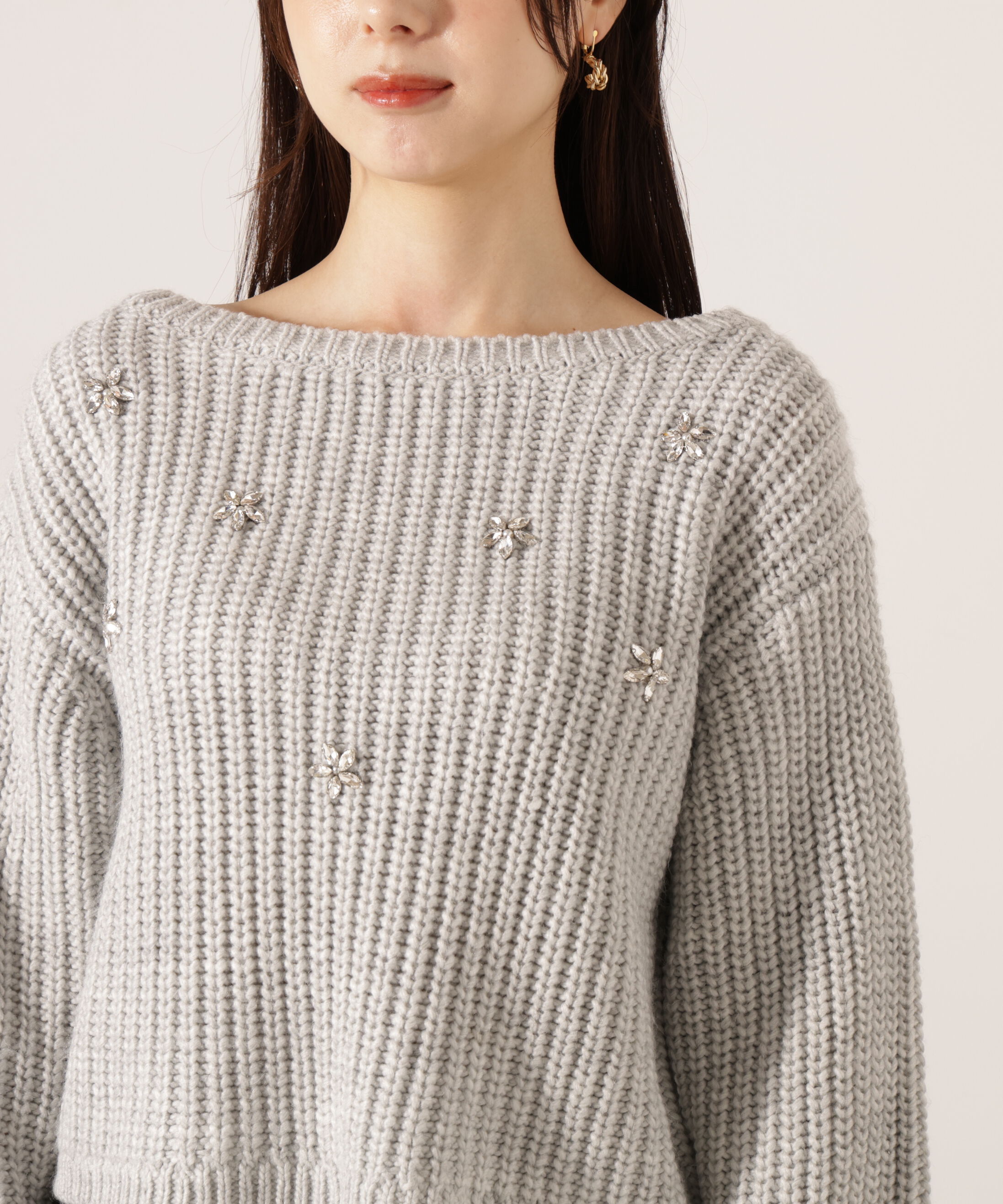 PROPORTION BODY DRESSING「ビジュー付畔ニット　25AW」|ニット・セーター|